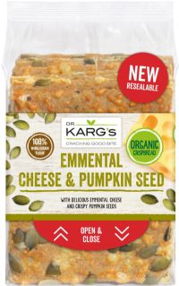 DR. KARG'S Emmental Cheese & Pumpkin Seed Crispbread 200g