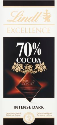 LINDT Excellence Dark 70% Cocoa Bar 100g