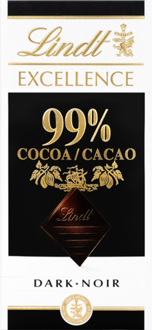 LINDT Excellence Dark 99% Cocoa Bar 50g