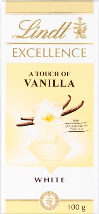 LINDT Excellence White Touch of Vanilla Bar 100g