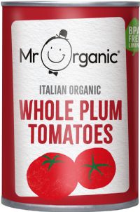 MR ORGANIC Italian Organic Whole Plum Tomatoes 400g
