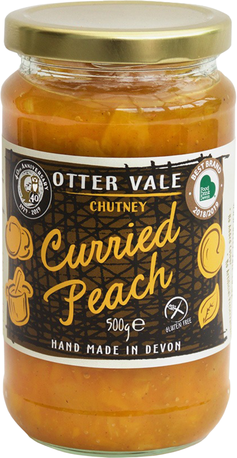 OTTER VALE Curried Peach Chutney 500g