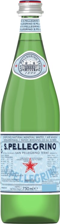 SAN PELLEGRINO Sparkling Natural Mineral Water - Glass 750ml