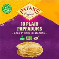 PATAK'S 10 Plain Pappadums - Ready to Cook 100g