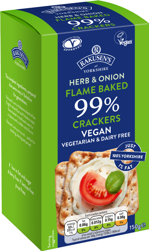 RAKUSEN'S 99% Crackers - Herb & Onion 150g