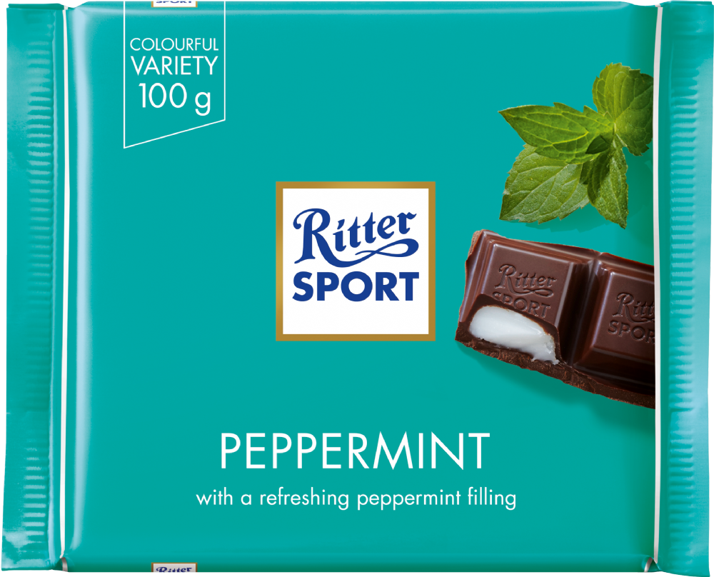 RITTER SPORT Peppermint Dark Chocolate 100g