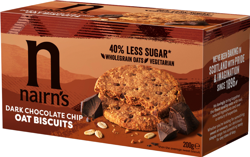 NAIRN'S Dark Chocolate Chip Oat Biscuits - Wheat Free 200g
