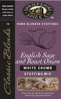 SHROPSHIRE SPICE CO. English Sage & Roast Onion White Crumb Stuffing Mix 150g