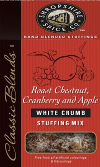 SHROPSHIRE SPICE CO. Roast Chestnut, Cranberry & Apple White Crumb Stuffing 150g