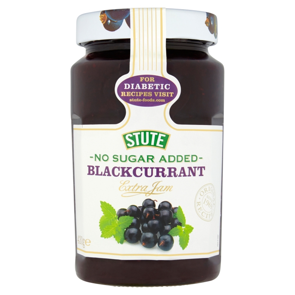 STUTE No Sugar Added Blackcurrant Jam 430g