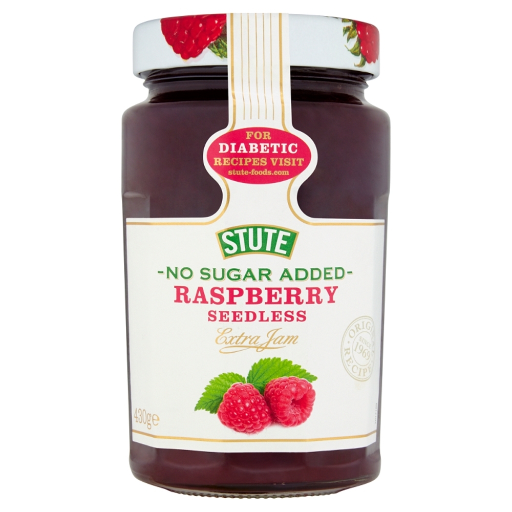 STUTE No Sugar Added Raspberry Seedless Extra Jam 430g